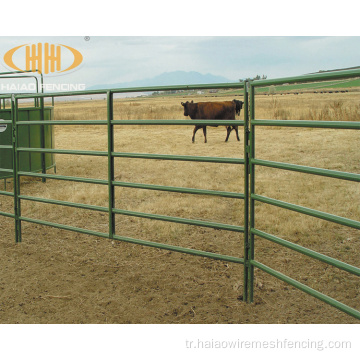 Galvanizli boru atı padok yuvarlak avlu çit paneli